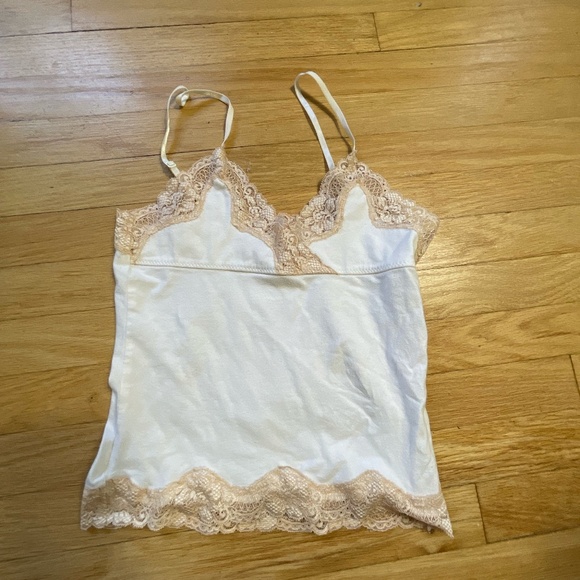 VINTAGE Abercrombie & Fitch cotton lace tank Cami Tank Top Strappy New rare Y2K - Picture 1 of 12